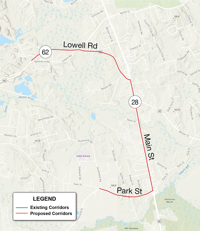Figure 7
This figure shows the proposed corridors in North Reading.