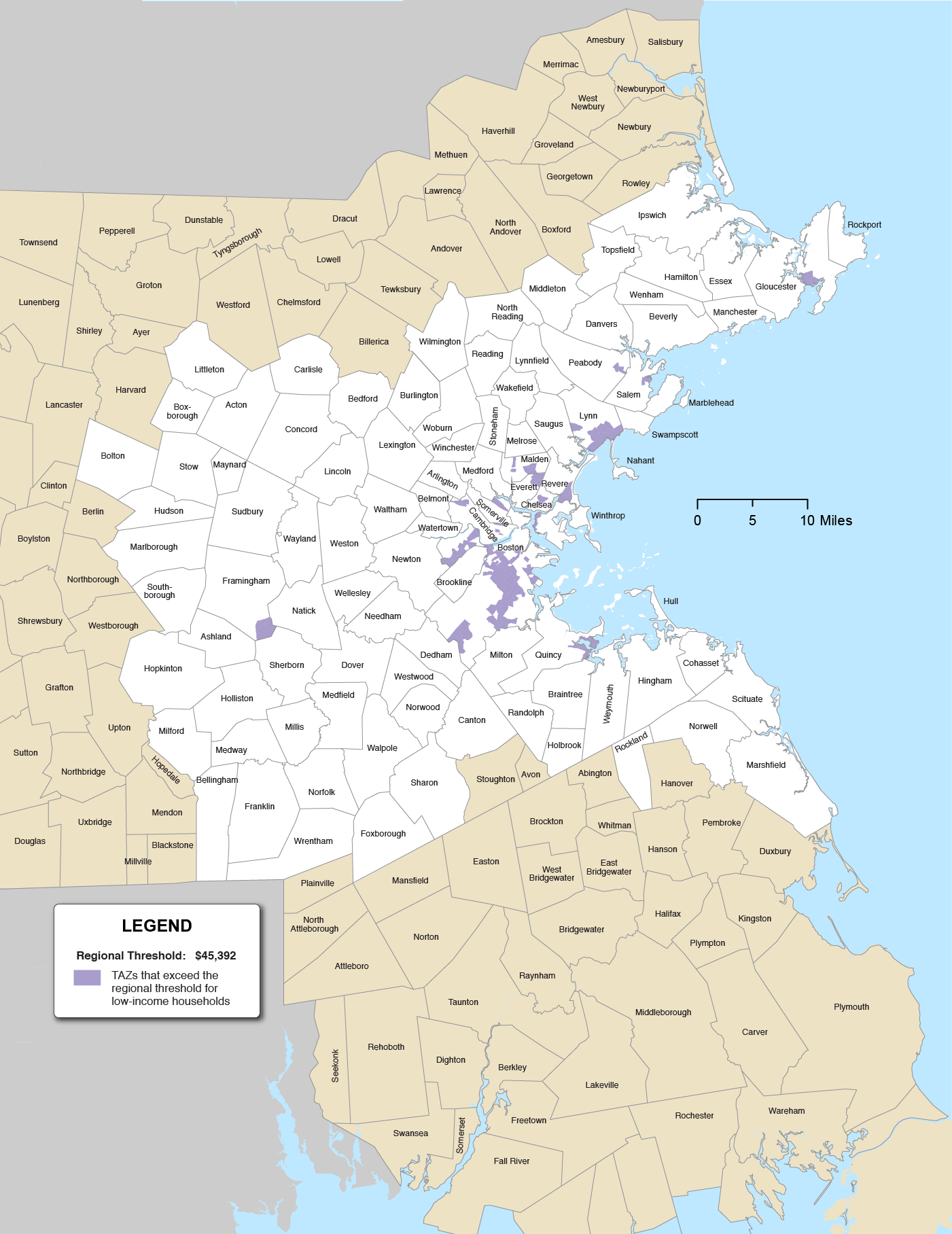 Boston Union Rates Map Chapter 8 – Transportation Equity Needs