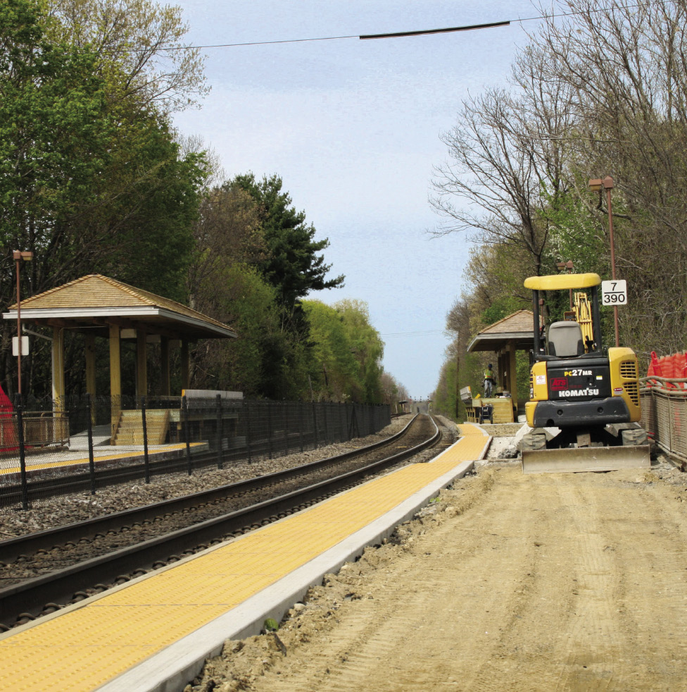 A picture of new construction at Wedgemere Station.