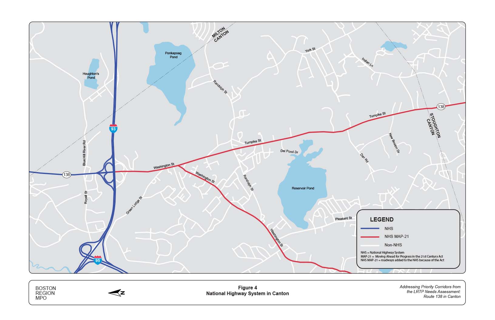 Figure 3 is a map of the study area showing the functional classification of the roadways.