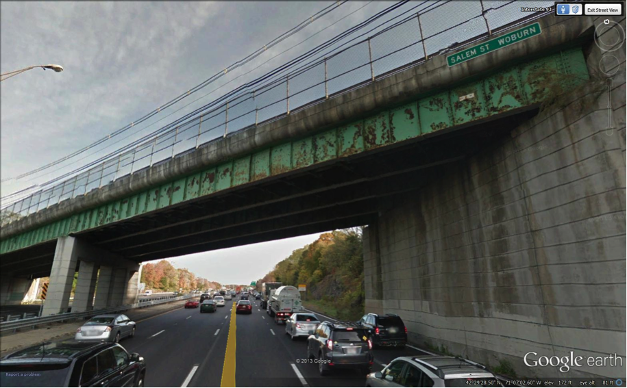 FIGURE 13. Salem Street Bridge, View Looking North in the Northbound Lanes
Figure 13 contains a color photograph of the above-cited location.