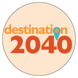 A graphics with the logo for Destination 2040.